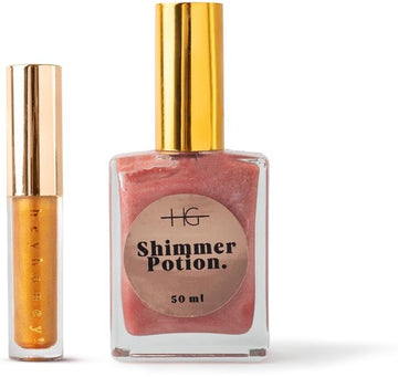 Summer Shine Set Shimmer Potion Sunburst Pink & Heyhoney! Sparkling Mango Tinted Lip Oil