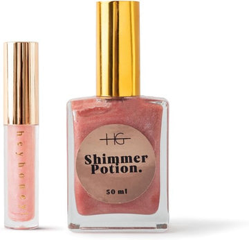 Summer Shine Set Shimmer Potion Sunburst Pink & Heyhoney! Strawberry Tinted Lip Oil