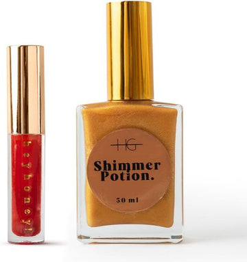 Summer Shine Set Shimmer Potion Golden Glow & Heyhoney! Watermelon Tinted Lip Oil