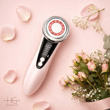Face Led Round Massager Pink