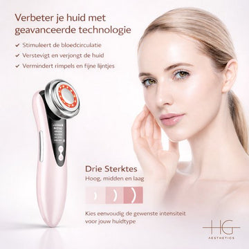 Face Led Round Massager Pink