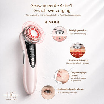 Face Led Round Massager Pink