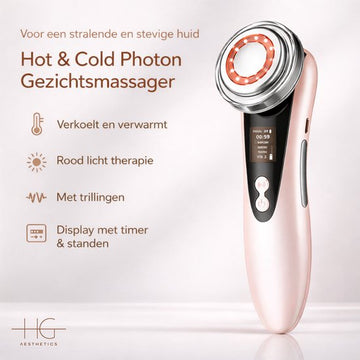 Face Led Round Massager Pink