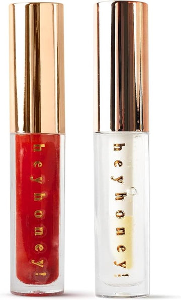 Glossy red lips duo