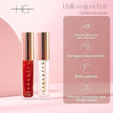 Glossy red lips duo