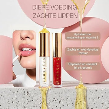 Glossy red lips duo