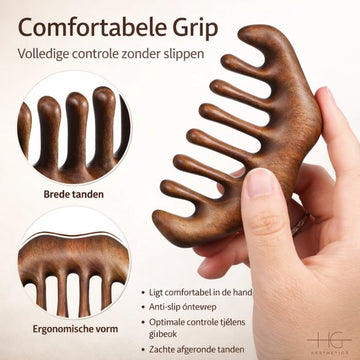 Natural Sandalwood Hair Comb