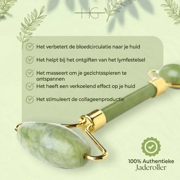 HG Aesthetics | Authentic Jade Roller | Green