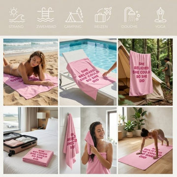 HG Micro-fiber  Beach Towel | Pink | Bath Towel | Travel towel